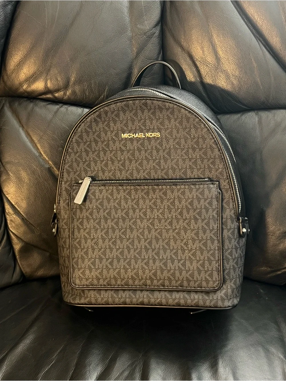 Michael Kors Black & Gray Signature Backpack